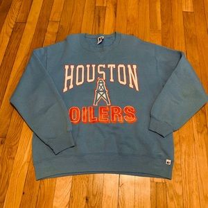 VINTGE HOUSTON OILERS CREWNECK SWEATER SIZE LARGE!